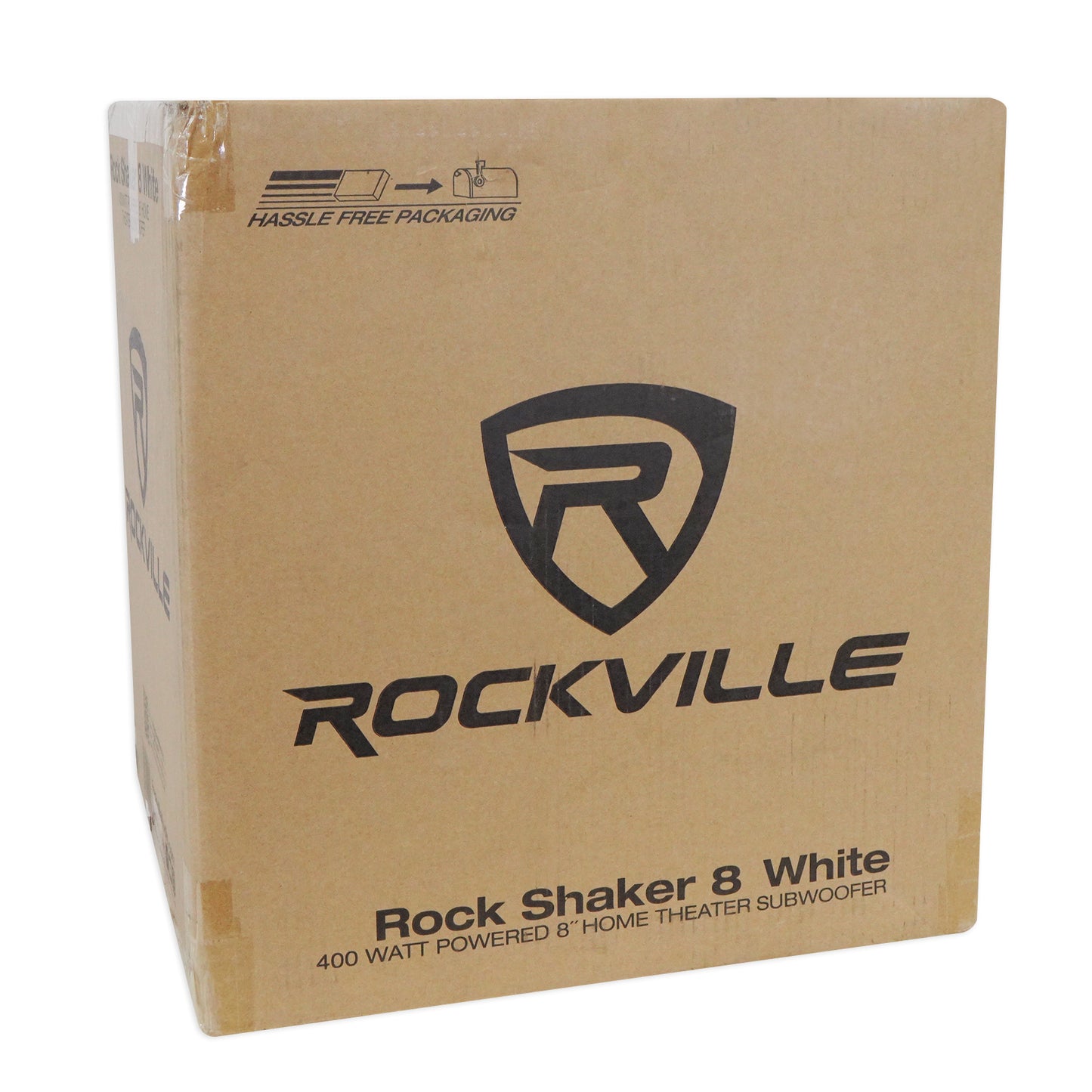 ELITE-5W White + RS37W White Stands + Rock Shaker 8 Bundle