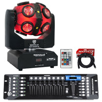 Party Spinner LED + ROCKFORCE 192 DMX Controller Bundle