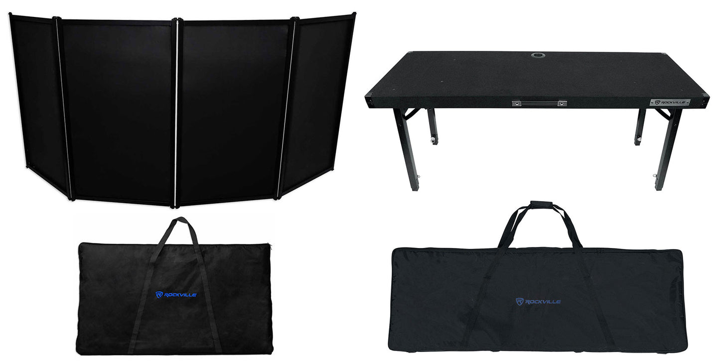 RFAAC DJ Facade + Adjustable DJ Table Bundle