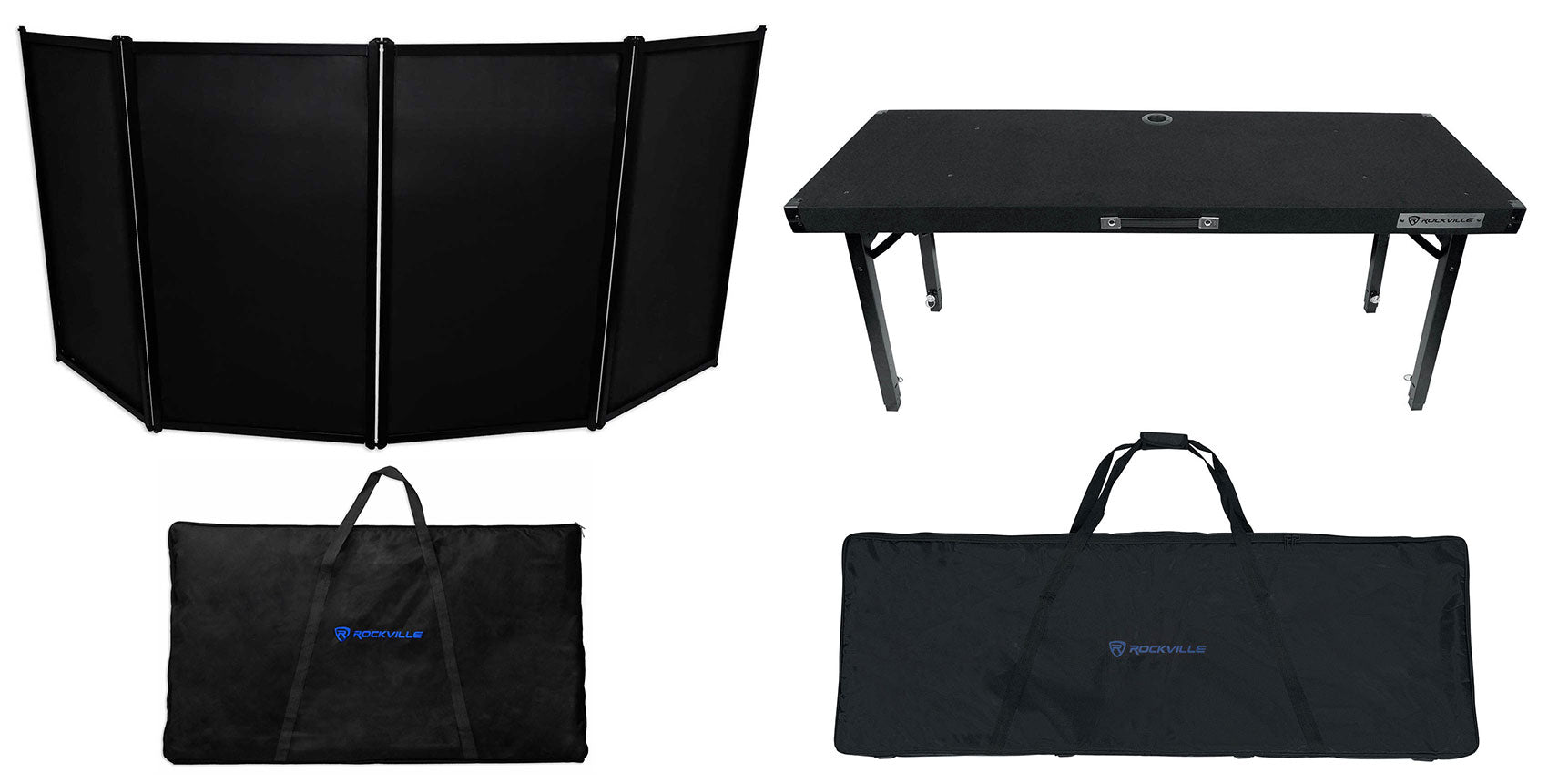 RFAAC DJ Facade + Adjustable DJ Table Bundle