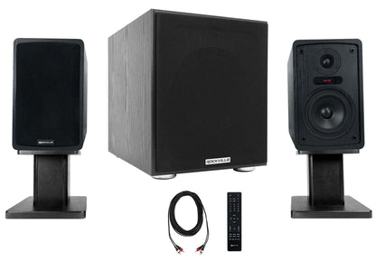 ELITE-5B Speakers + RHT28 Stands + Rock Shaker 8 Sub Bundle