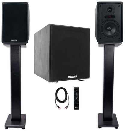 ELITE-5B Black + Rock Shaker 8 Black Subwoofer Bundle