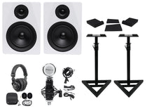 DPM5W White 2-Pack + RVSM1 Stands Bundle