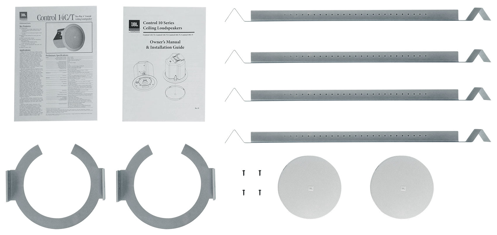CONTROL 14C/T White 4-Pack + RCS180-6 6-Zone 180W Amp Bundle