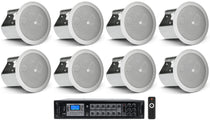JBL Control 14C/T White 8-Pack + RCS350-6 6-Zone 350W Amp Bundle