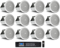 JBL Control 14C/T White 12-Pack + RCS350-6 6-Zone 350W Amp Bundle