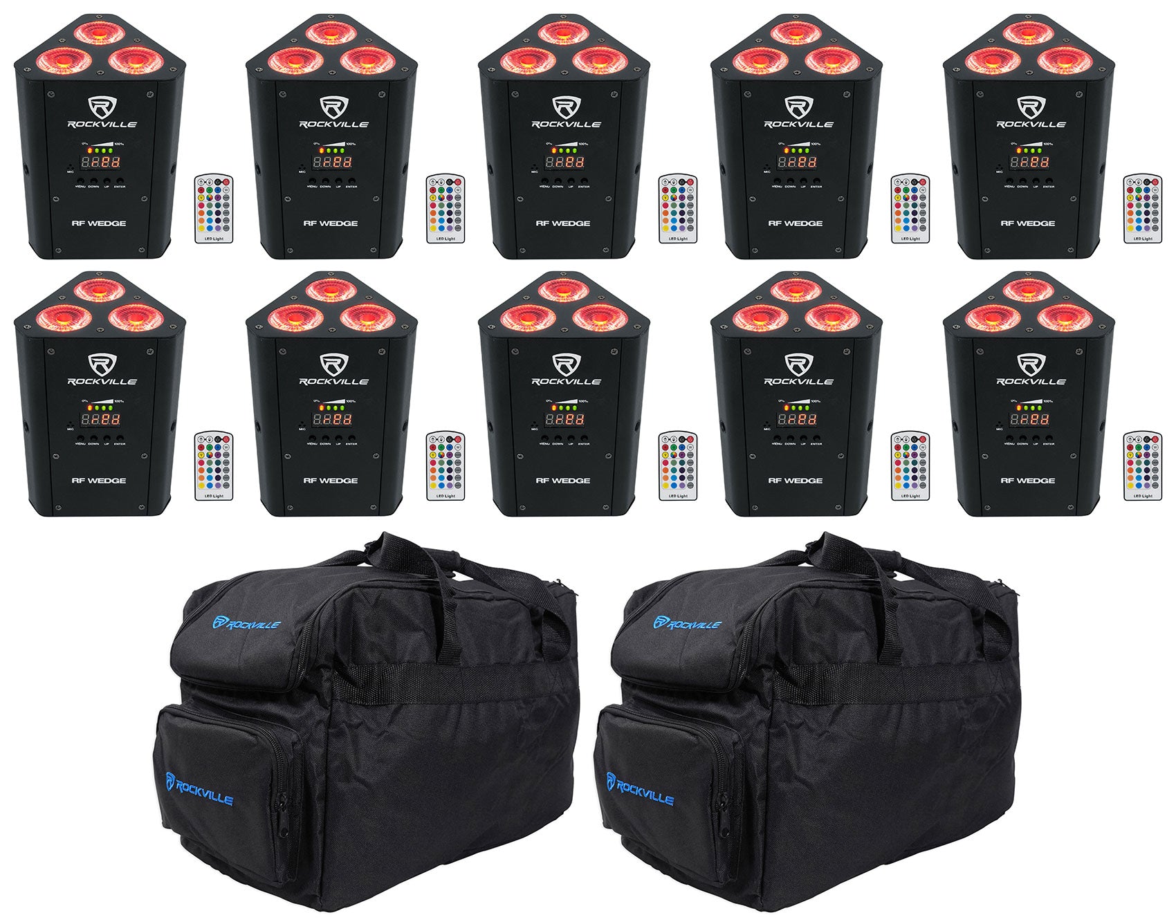 RF WEDGE Black 10-Pack + (2) RLB30 Lighting Bags Bundle