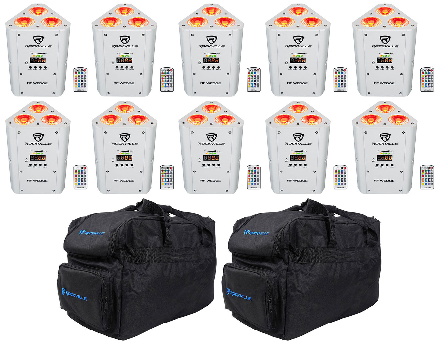 RF Wedge White 10-Pack + RLB30 Lighting Bags Bundle