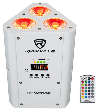 RF Wedge White 12-Pack + ROCKFORCE W4 DMX Controller Bundle