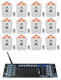 RF Wedge White 12-Pack + ROCKFORCE W2 DMX Controller Bundle