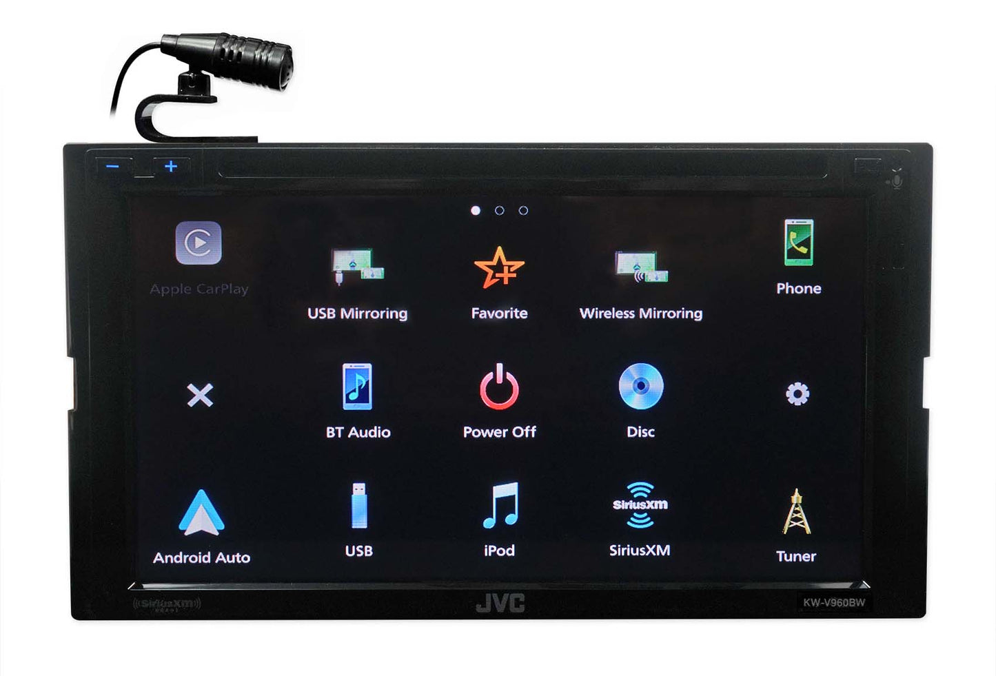 JVC KW-V960BW Wireless Android/CarPlay Monitor Bluetooth DVD Player + Backup Cam