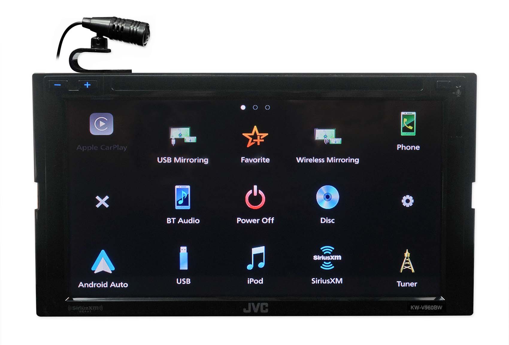JVC KW-V960BW Wireless Android/CarPlay Monitor Bluetooth DVD Player + Backup Cam