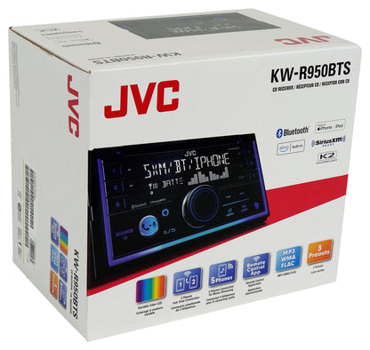 JVC KW-R950BTS Car Stereo CD Player w/Bluetooth/USB/XM Ready/Alexa/EQ+AUX Cable