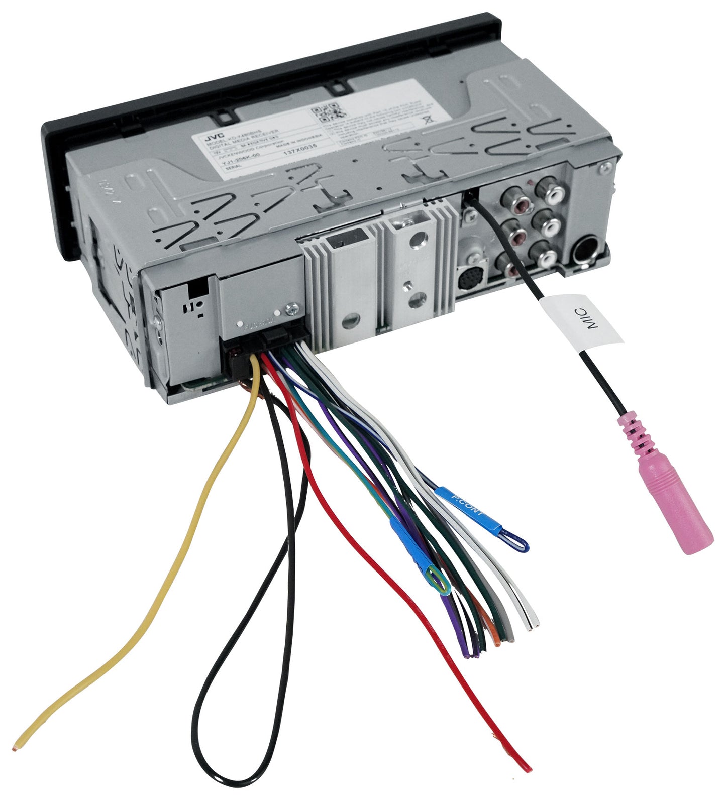 JVC KD-X480BHS 1-Din Car Stereo Bluetooth/USB/XM Ready/Alexa/HD Radio+AUX Cable