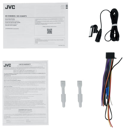 JVC KD-X480BHS 1-Din Car Stereo Bluetooth/USB/XM Ready/Alexa/HD Radio+AUX Cable