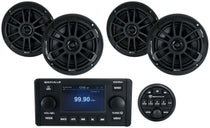 RGHR51 Marine Receiver + MB Quart 6.5" Black Speakers 4-Pack Bundle