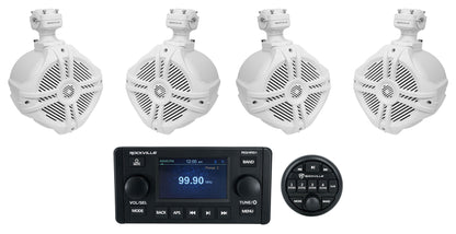 RGHR51 Marine Receiver + RWB70W White Tower Speakers Bundle