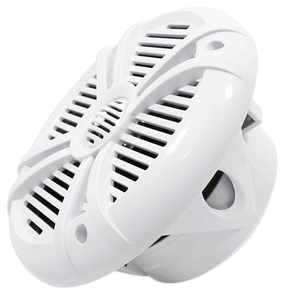 JVC KD-X38MBS 1-Din Marine Stereo Receiver w/Bluetooth/USB+(2) White 8" Speakers