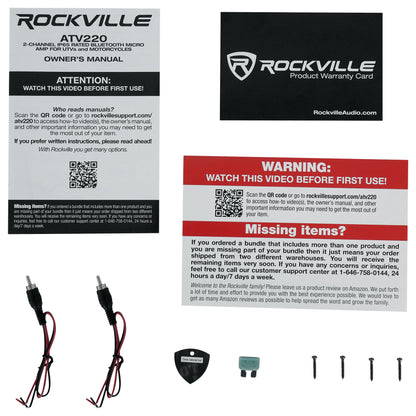 RKL65MBW 2-Pack + ATV220 Bluetooth Amplifier Bundle