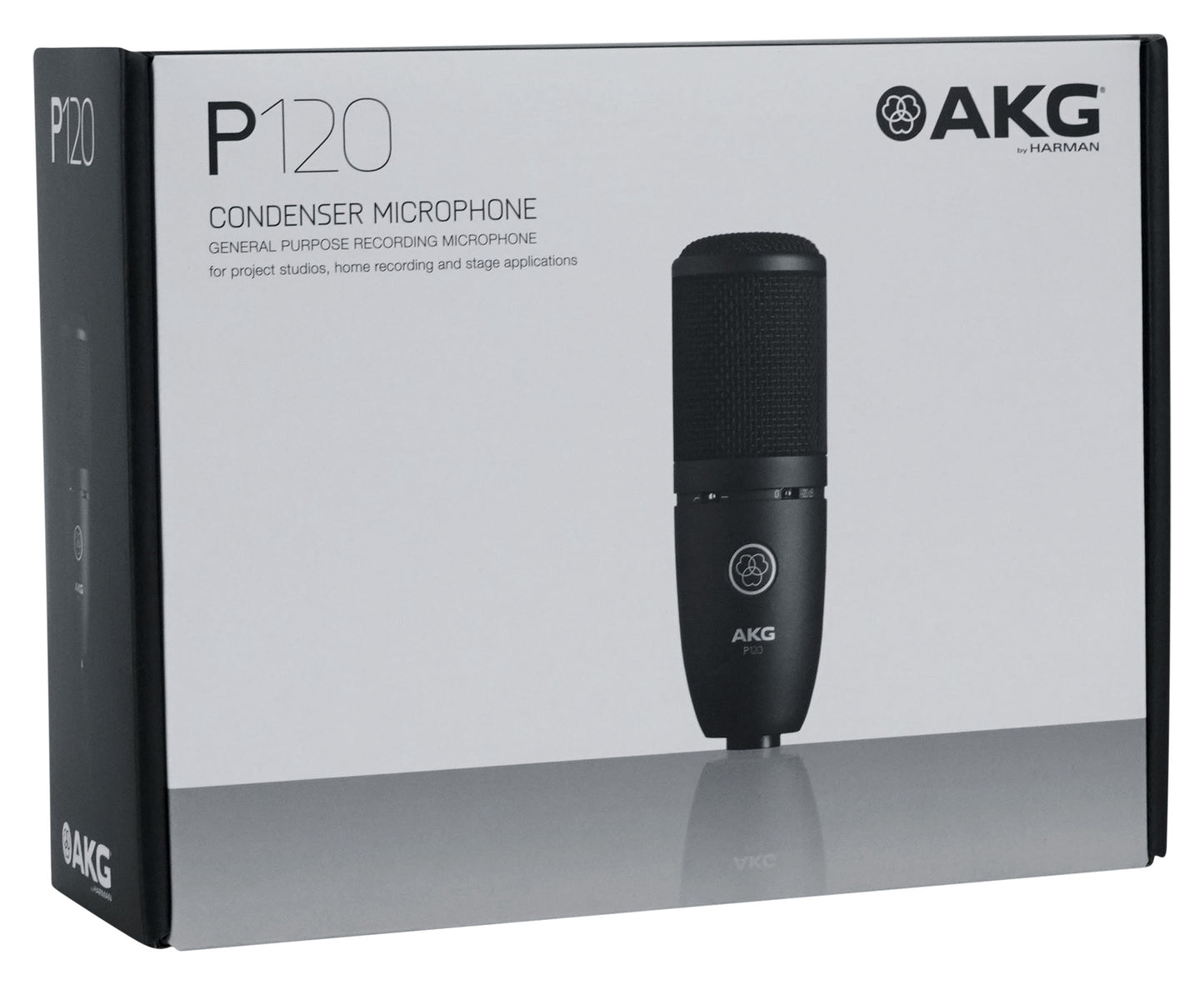AKG P120 Studio Condenser Recording/Live Streaming Microphone+Pro Mic Boom Arm