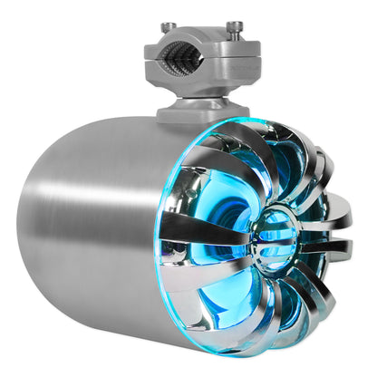 4 Zone Marine Receiver + 6.5" LED Wakeboard Speakers 2-Pack Bundle