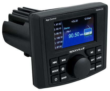 4 Zone Marine Receiver + 6.5" Black Coaxials 4-Pack Bundle