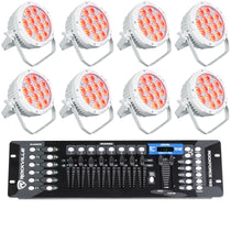 WET PAR PRO White 8-Pack + ROCKFORCE 192 DMX Controller Bundle