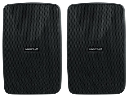 12 Rockville WET-40B 4" 70V Commercial Indoor/Outdoor Wall Speakers Black Swivel