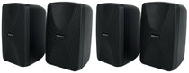 4) Rockville WET-40B 4" 70V Commercial Indoor/Outdoor Wall Speakers Black Swivel