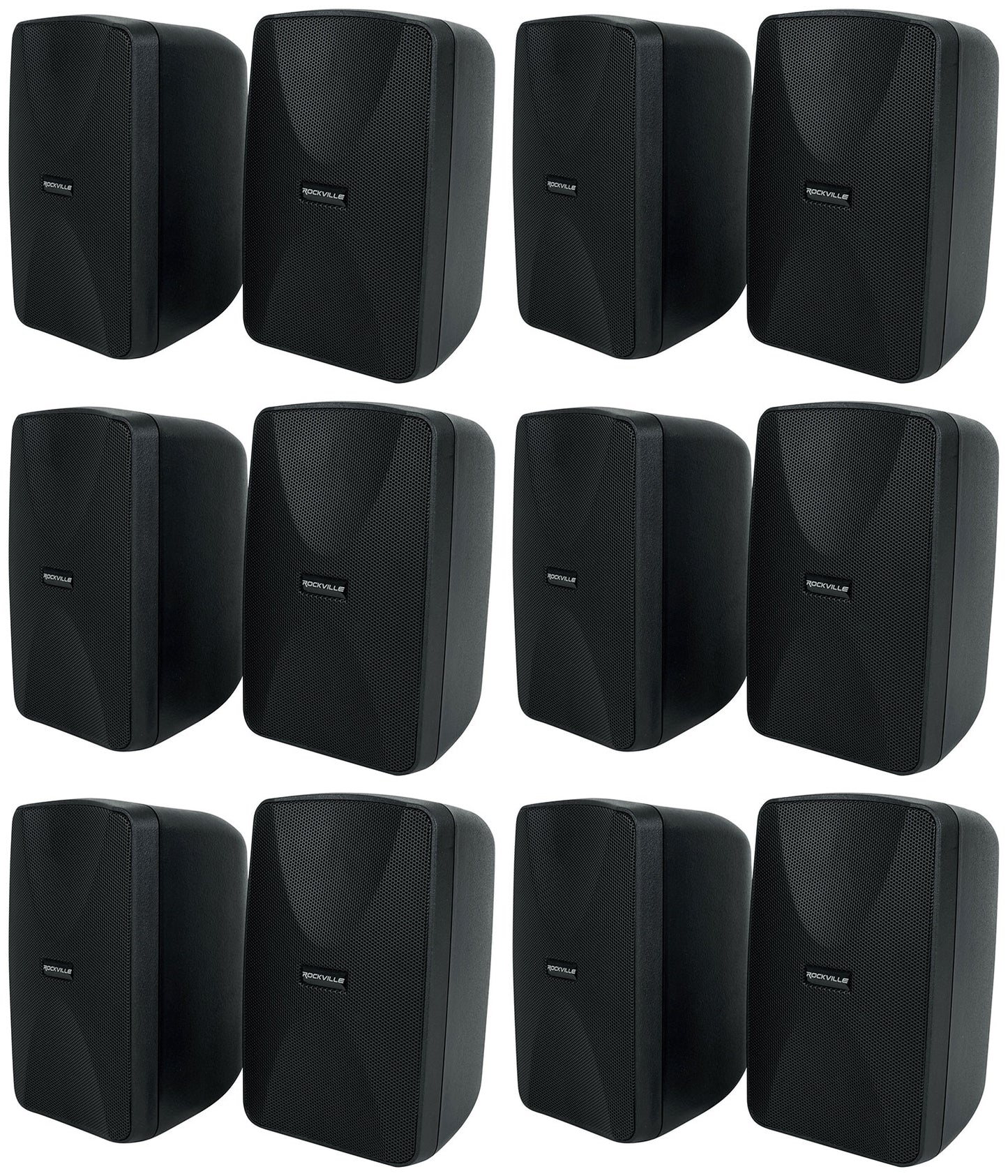 12 Rockville WET-40B 4" 70V Commercial Indoor/Outdoor Wall Speakers Black Swivel