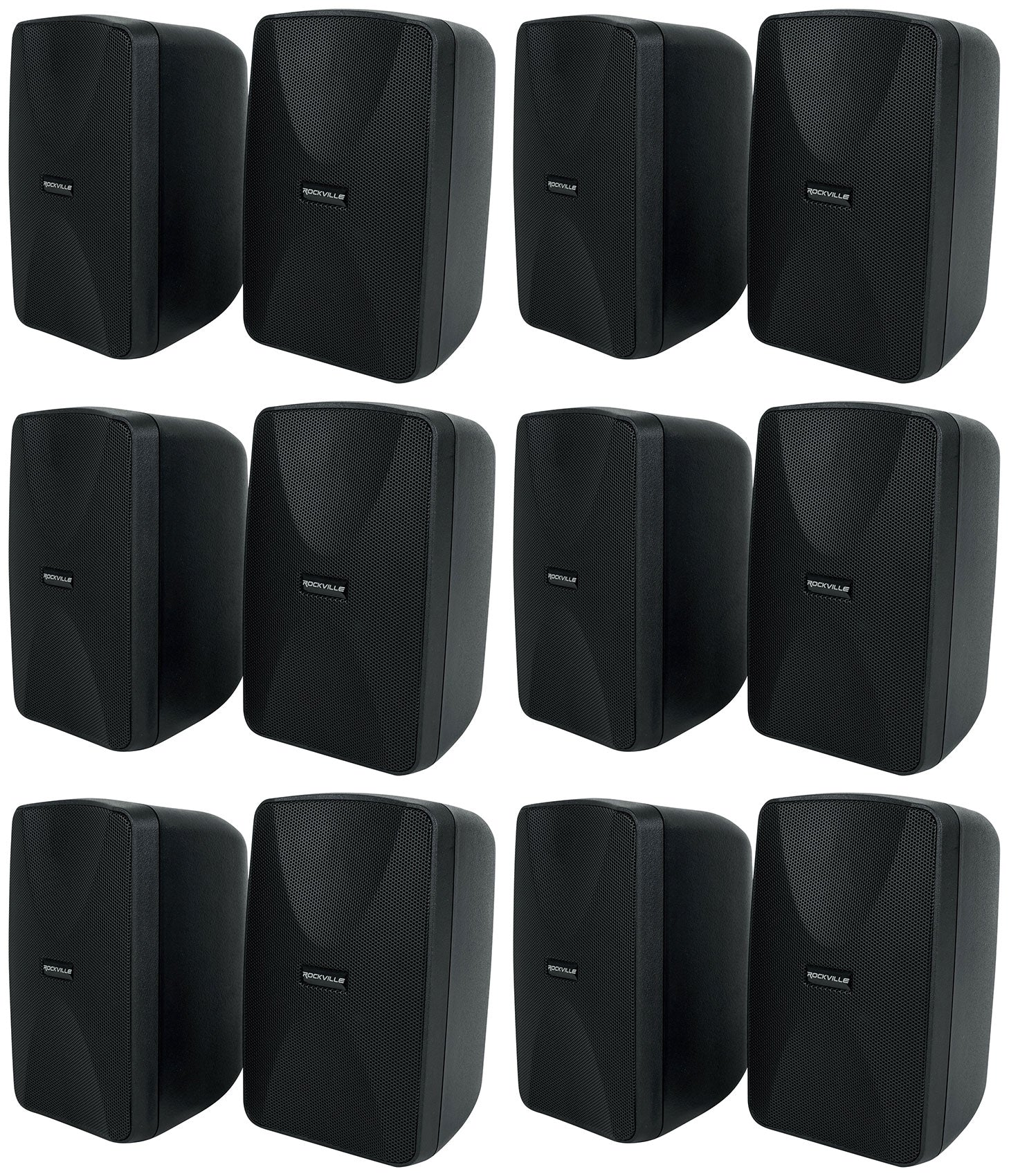 12 Rockville WET-40B 4" 70V Commercial Indoor/Outdoor Wall Speakers Black Swivel