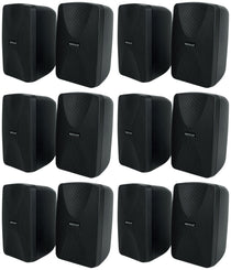12 Rockville WET-40B 4" 70V Commercial Indoor/Outdoor Wall Speakers Black Swivel