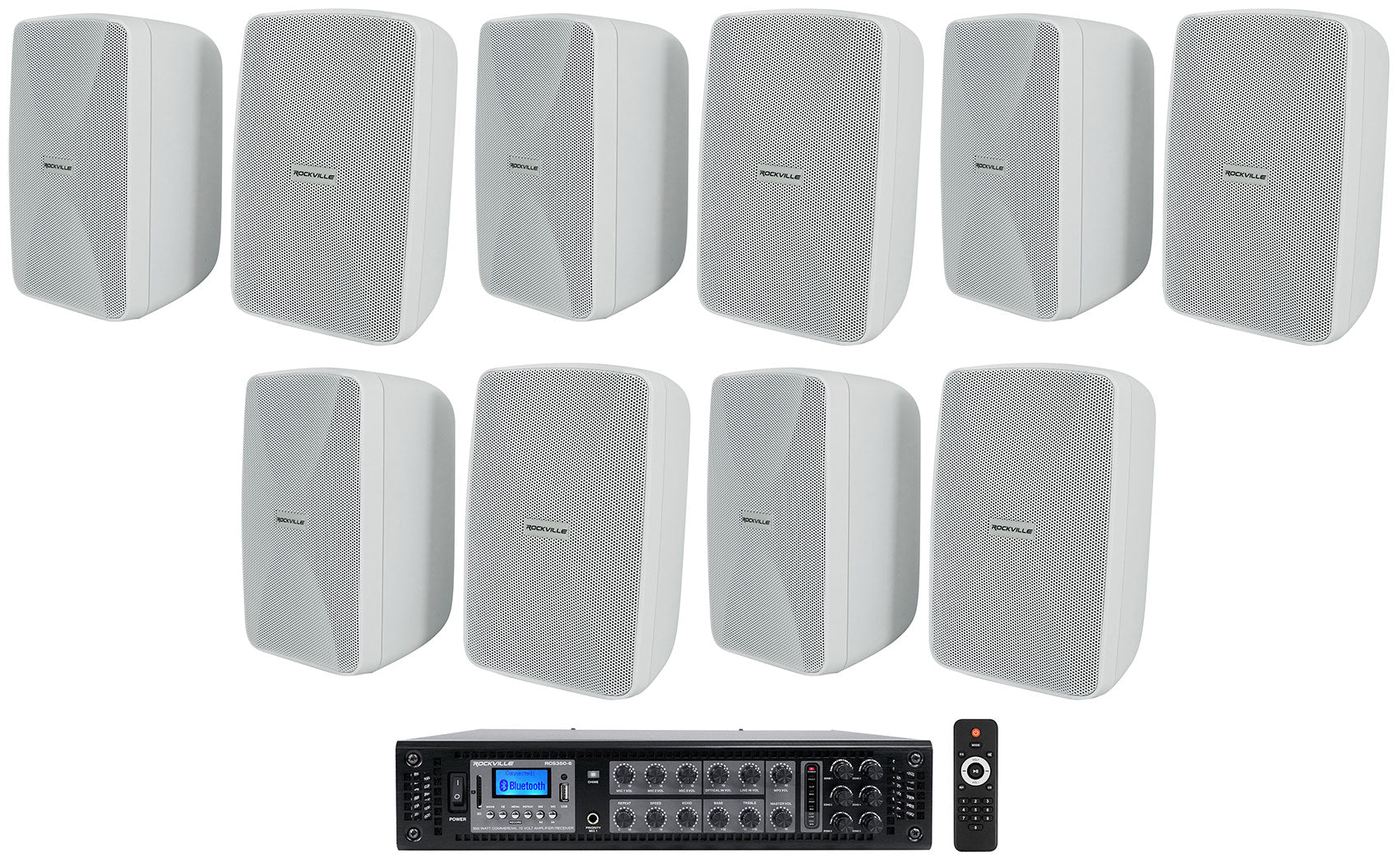 WET-40 White 10-Pack + RCS350-6 Amplifier Bundle