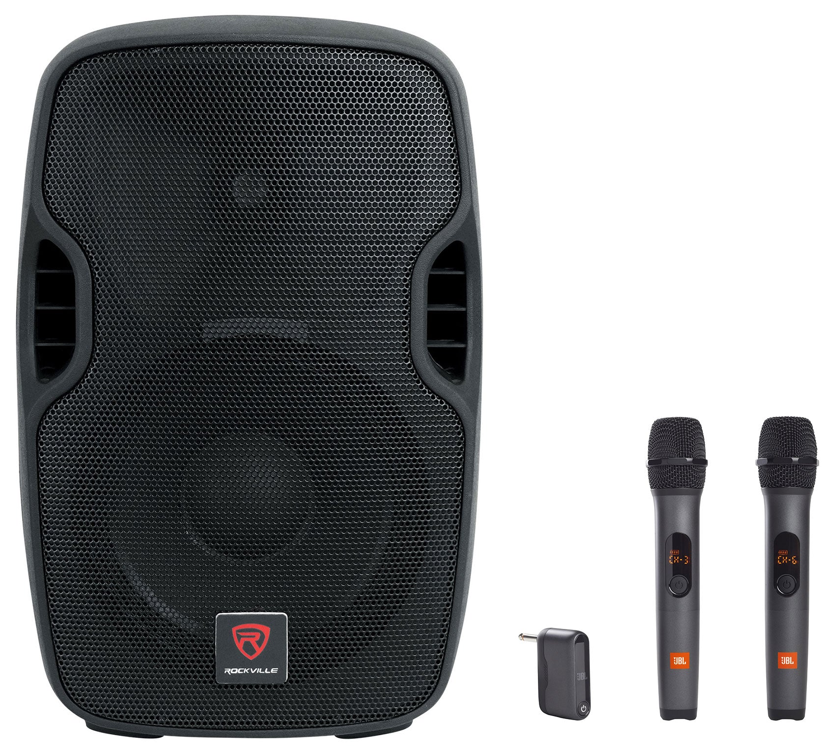 BPA10 10" Powered Speaker + JBL Wireless Microphones 2-Pack Bundle