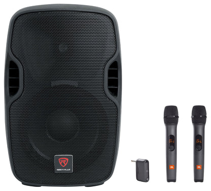 BPA10 10" Powered Speaker + JBL Wireless Microphones 2-Pack Bundle