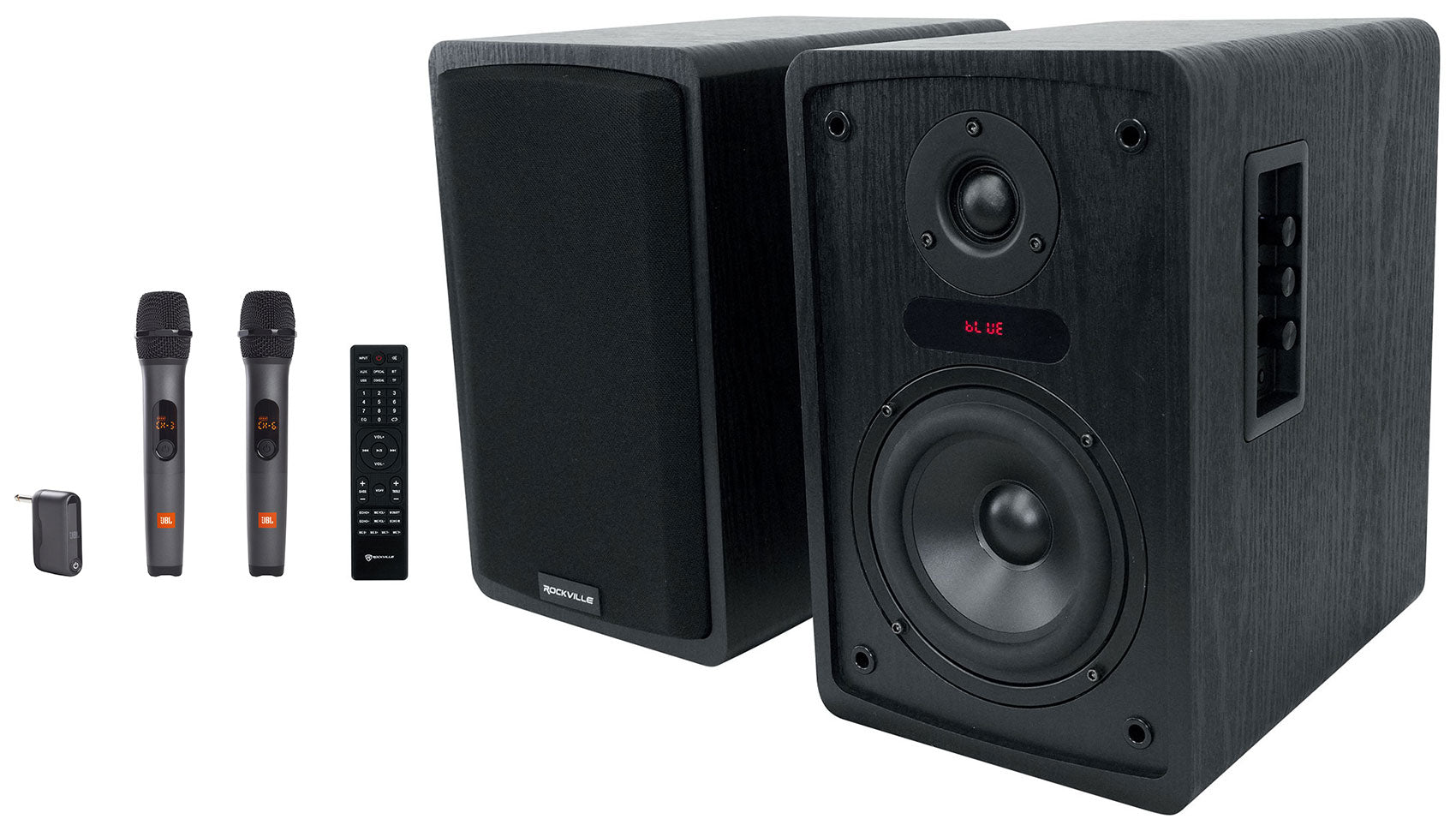 ELITE‑5B Bookshelf Speakers + Wireless Microphones Bundle
