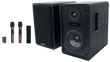 ELITE‑5B Bookshelf Speakers + Wireless Microphones Bundle