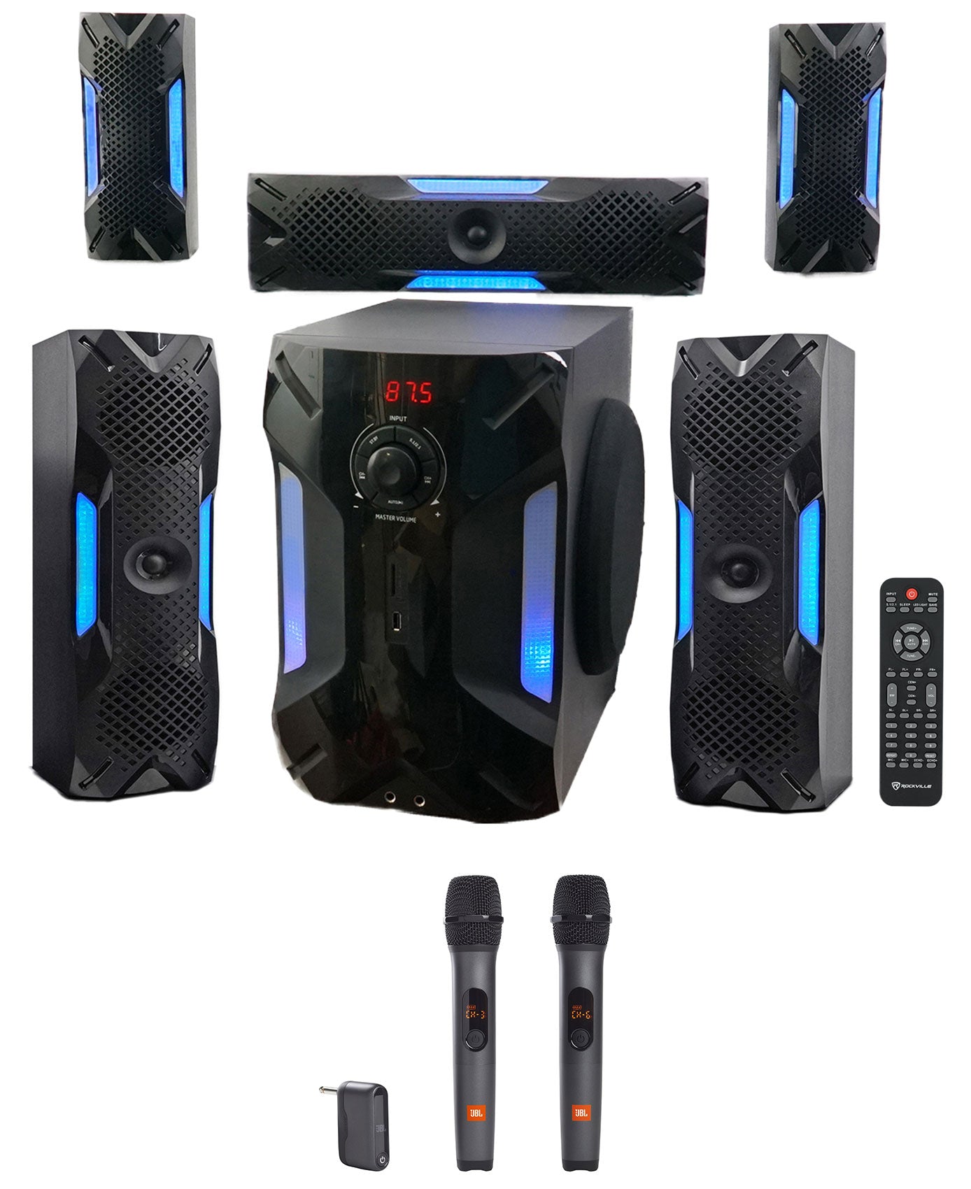 HTS56 5.1 System + JBL Wireless Microphones Bundle