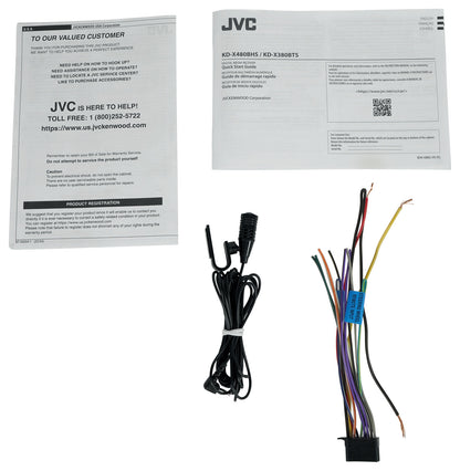 JVC KD-X380BTS Car Stereo Receiver w/ Bluetooth/USB/XM Ready/Alexa+AUX Cable