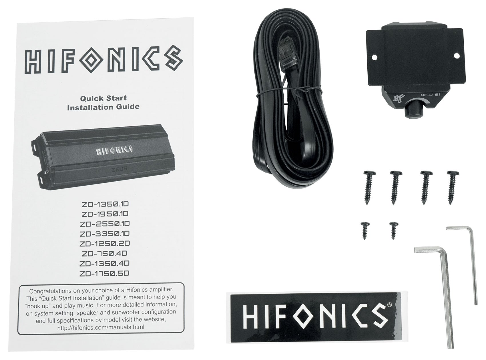 Hifonics ZD-3350.1D 3350 Watt 1 Ohm Car Audio Mono Amplifier Class-D+Amp Kit