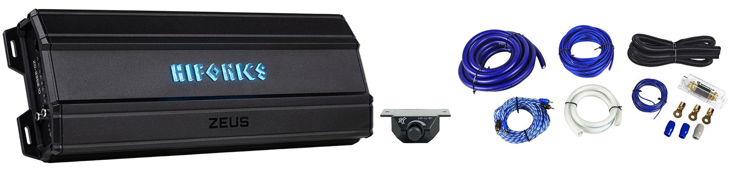Hifonics ZD-3350.1D 3350 Watt 1 Ohm Car Audio Mono Amplifier Class-D+Amp Kit