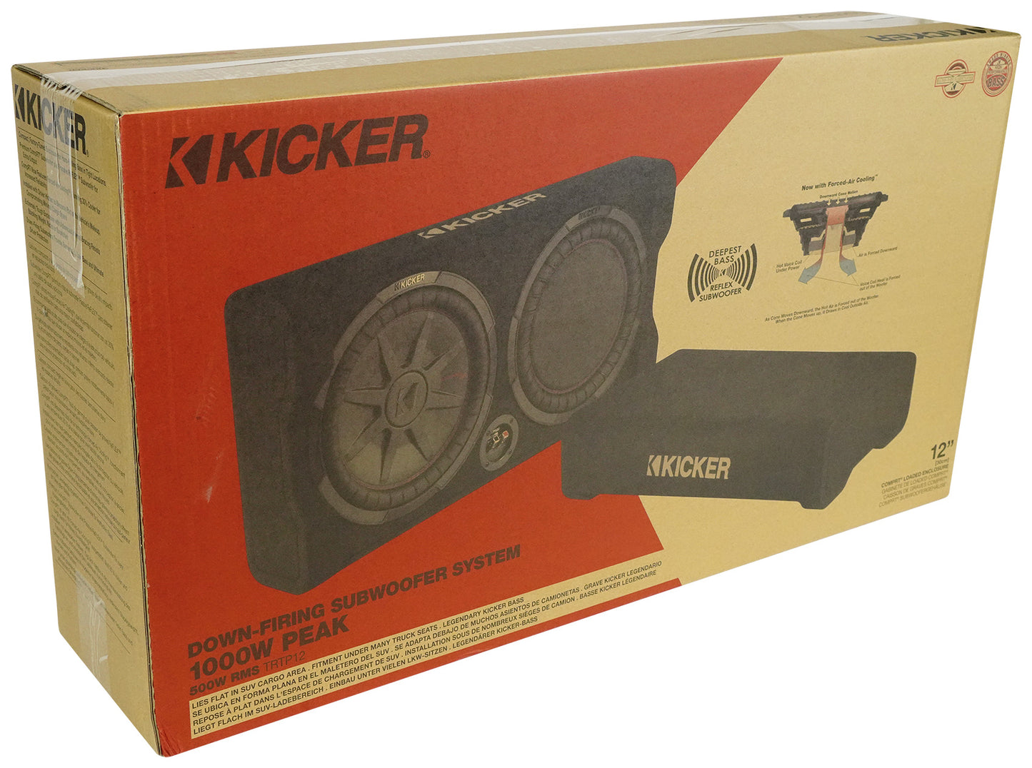 KICKER 48TRTP122 TRTP 12" 1000w Down Firing Subwoofer+Sub Enclosure Box+ROCKBOX