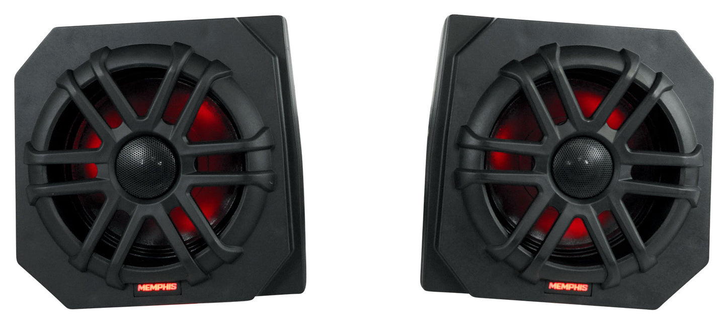 2 Memphis RNGR65FE Speakers+Pods+Tower Speakers For 2013-17 Polaris Ranger XP900