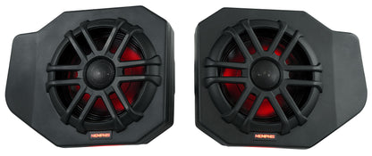 Pair Memphis RNGR65FE Speakers+Pods+LED Tower Speakers For 2018+ Polaris Ranger