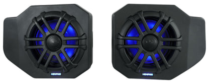 Pair Memphis RNGR65FE Speakers+Pods+LED Tower Speakers For 2018+ Polaris Ranger