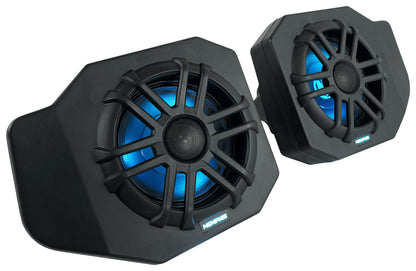 Pair Memphis RNGR65FE Speakers+Pods+LED Tower Speakers For 2018+ Polaris Ranger