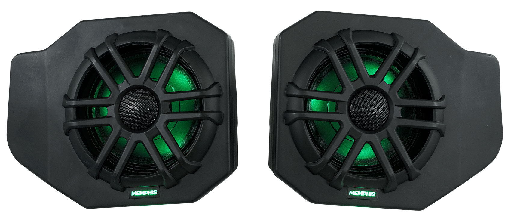 Pair Memphis RNGR65FE Speakers+Pods+LED Tower Speakers For 2018+ Polaris Ranger