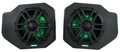 Pair Memphis RNGR65FE Speakers+Pods+LED Tower Speakers For 2018+ Polaris Ranger