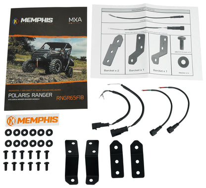 Pair Memphis RNGR65FE Speakers+Pods+LED Tower Speakers For 2018+ Polaris Ranger