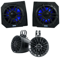 2 Memphis RNGR65FE Speakers+Pods+Tower Speakers For 2013-17 Polaris Ranger XP900
